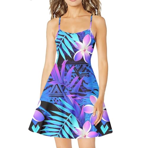 Image of Spaghetti Strap Midi Satin Dresses Summer Sleeveless Sundree Women Girl Beach Party Swing Dress