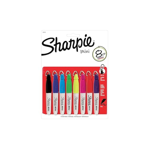 Sharpie 35109PP Mini Permanent Markers, Fine Point, Assorted Colors, 8-Count