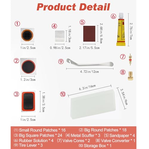 58 PCS Bike Tire Repair Kit