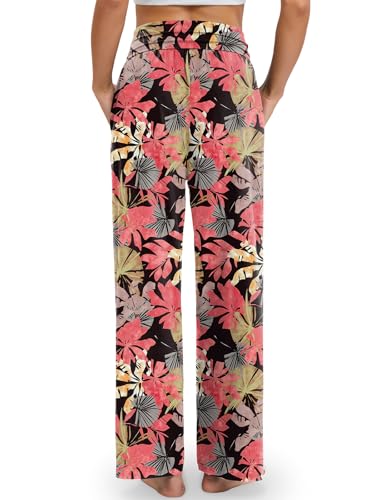 Image of Gracyoga Wide Leg Yoga Pants for Women Casual Loose Cozy Sweatpants High Waisted Lounge Pajama Flowy Pants With Pockets