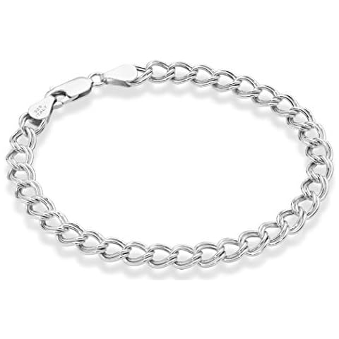 925 Sterling Silver Italian Curb Link Bracelet Cover