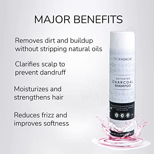 Profashion Activated Charcoal Shampoo | For Dry, Dull, And Damaged Hair | Clarifies, Moisturizes & Strengthens Hair | Vegan, Paraben-Free, And Cruelty-Free #TOP3