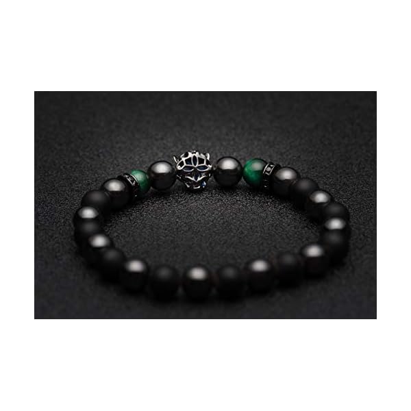 Karseer-Black-Panther-Natural-Stone-Anxiety-Bracelet-Healing-Crystals-and-Magnetic-Energy-Balance-Stress-Relief-Beaded-Bracelet-Yoga-Meditation-Praying-Protection-Jewelry-Gift Karseer Black Panther Anxiety Bracelet, Natural Matte Onyx Healing Crystal and Magnetic Hematite Energy Balance Stone Beaded Elastic Bracelet, Handmade Prayer Meditation Stress Relief Bracelet