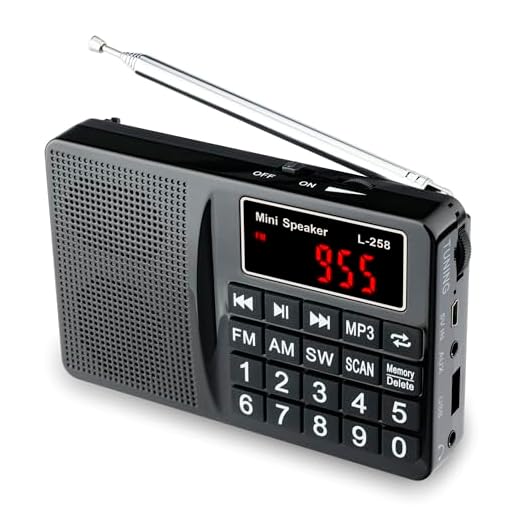 Portable AM FM SW Digital Pocket Radio & MP3 Music Player, Rechargeable Battery Powered Speaker with Keypad Tuning, Support USB Drive/TF Card, Earphone Jack, Great Reception for Seniors, Walking