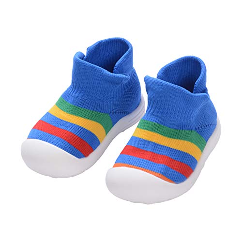 Baby First Walking Shoes 1-2 Years Toddler Boys Girls Soft Sole Trainers Non Slip Knit Mesh Lightweight Slip-On Sock Sneakers Outdoor (Blue, 12-18 Months) #TOP30
