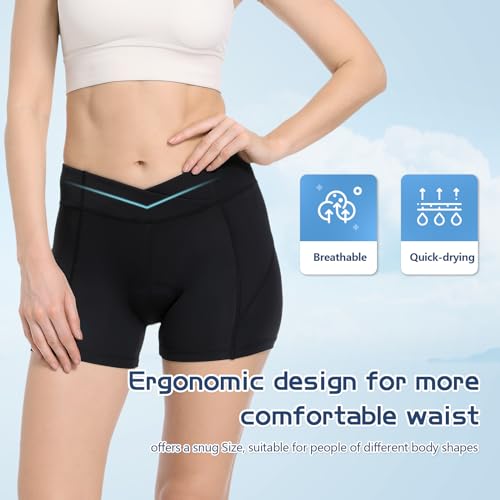 Homord Culotte Ciclismo Mujer Shorts de Ciclismo 4D Acolchados Calzoncillos de Ciclismo con Almohadillas de elásticas y Transpirables de Secado rápido Adecuado para MTB, equitación, Yoga, etc. - imagen 2