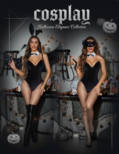Avidlove Womens Bunny Costume Sexy Halloween Cosplay Lingerie Bodysuit Set - image 6