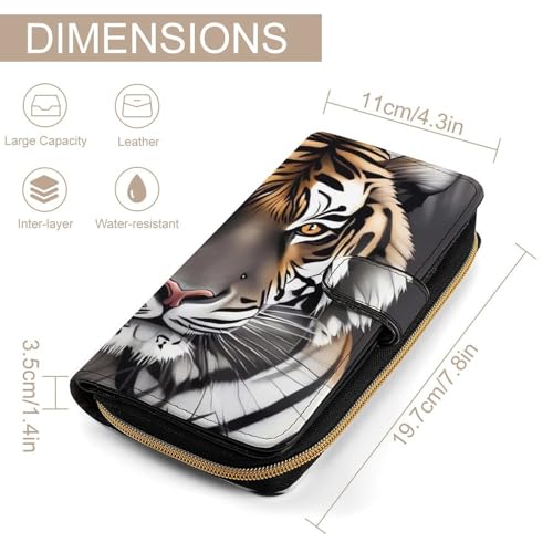 Tiger at Rest Wallet Multifunctional Wallets for Men Compact Wallet Purse Passport Bag2