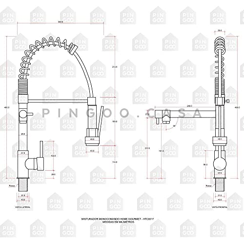 Pingoo.casa, Kit Cuba Dupla Gourmet para Cozinha com Acessórios Aço Inox 201 78x43cm Potiguara e Tor