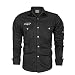 Produktbild Herren Hemd Baumwolle Langarm Hemd Herbst Herren Hemd Military Style Gr. XXXXX-Large, Schwarz
