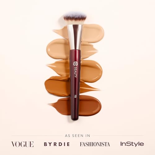 BK BEAUTY 115 MEDIUM CONTOURED FOUNDATION BRUSH – Contoured Foundation Brush for Liquid Makeup - Foundation Makeup Brushes - Face Brush For Liquid Or Cream Foundation — view 2
