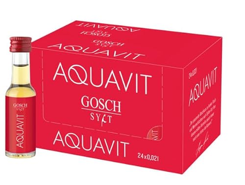 Gosch Sylt Aquavit 24 x 20 ml | Perfekt ausbalancierte Spirituose mit feiner Note von Dill - & Kümmel | Milde Rezeptur mit 38 % vol.