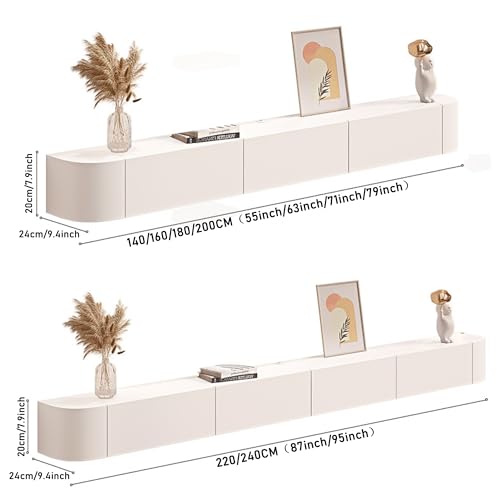 Support TV flottant grand format avec rangement intégré chic