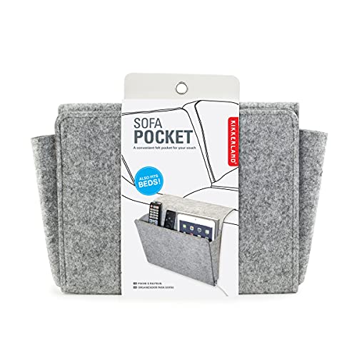 Kikkerland Sofa Pocket, Easy storage for magazine & remote on the couch,Grey,One Size,OR113