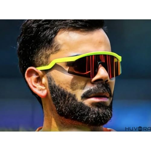 Image of Zig Zag Shield Sports Sunglasses for Cricket Cycling | UV Protected Anti Glare Mirrored Goggles for Men | Anti Fog, Water Repellant, Shatter Resistant, Stylish Branded Coolers