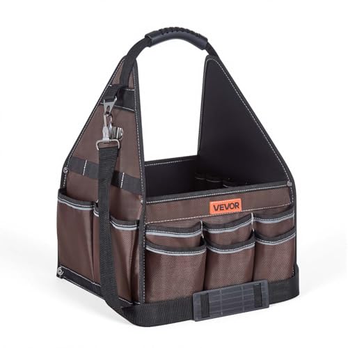 VEVOR Tool Bag, 13 Inch, 45-Pocket Open Top Tool Tote, Electrical Maintenance Toolbox Organizer Storage with Handle, Adjustable Shoulder Strap, Portable Toolbag, for Professionals DIY & Jobsite Use by VEVOR - Used condition - US$19.58