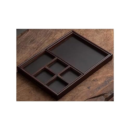 Trays for Serving Refreshment Tray Rectangular Tray Divided Into Nut Snacks Snack Storage Tray Home Cafe Service Tray Dinner Tray(Color:B)
