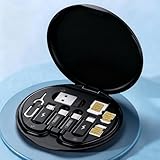 Multi USB Charger Adapter Kit, USB C to iOS Device/Type C/Micro/USB A Adapter Data Transfer Contains Card Slot Phone Holder(Black)