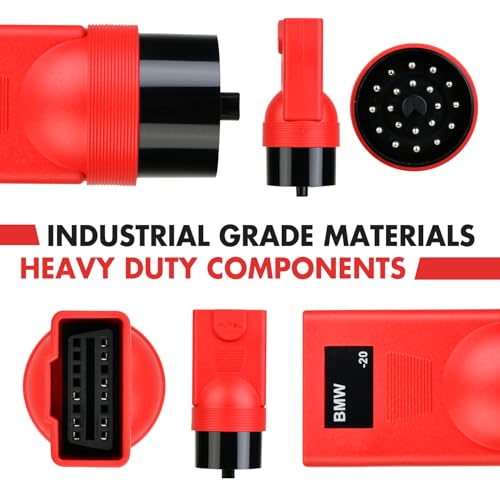 Autel Oryginalny adapter OBD2 do BMW 20-pinowy męski na 16-pinowy żeński, odpowiedni dla pojazdów BMW bez złącza OBDII, 20-pinowe złącze diagnostyczne OBD do użytku z urządzeniami diagnostycznymi BMW