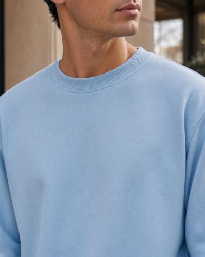 Image of Nobero Sweatshirts for Man Stylish | 280 GSM Rich Cotton Fleece Solid Regular Fit Full Sleeve Sweatshirt for Men | Stylish Casual Wear Winter Crew Neck Sweatshirt for Men