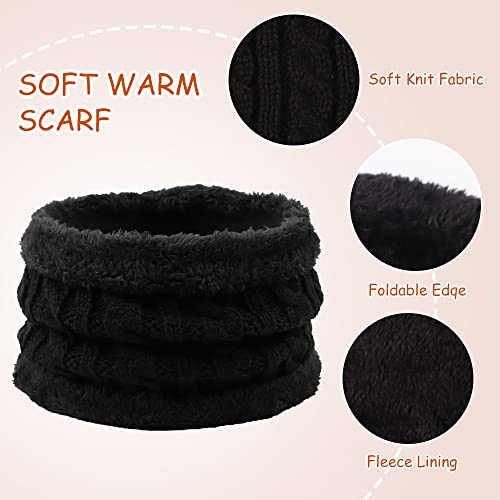 Image of Yuoahcn Kids Winter Beanie Hat Scarf Gloves Set Knit Warm Toddler Winter Cap Gloves Neck Warmer for Boys Girls 1-8 Year