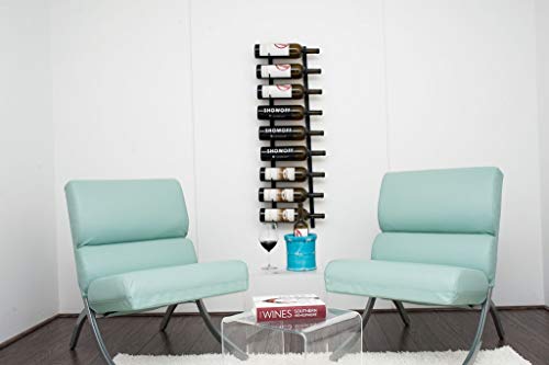 Vintageview W Series – 9 Bottle Wall Mounted Wine Rack For Magnum And Champagne (Satin Black) Stylish Modern Wine Storage With Label Forward Design #TOP2