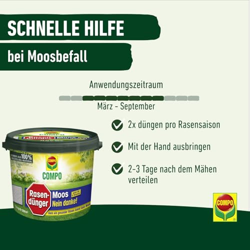COMPO Rasendünger Moos - Nein danke! 7,5 kg für 300 m²