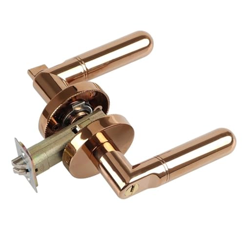 Door Lock Single Tongue Handle Three-Lever Universal Globe Handleg 1Pcs(BEIGE_60MM)