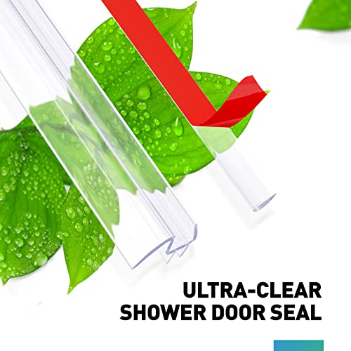 Fcsotsps Shower Door Bottom Seal Set - 2 Pcs 3/8" X 36" Shower Door Sweep For 3/8 Inch Glass, Frameless Glass Shower Door Seal Strip - Stop Shower Leaks And Create A Water Barrier (10 Mm) #TOP1