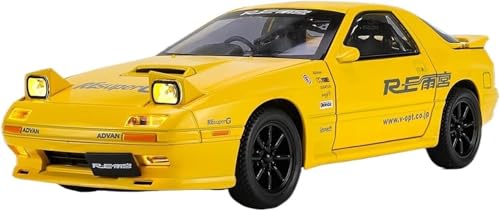 Image of NISHCHAY 1:24 Scale Die-Cast Model Car for Mazda RX7 Alloy with Popup Headlight Function Light and Music (Engine Start) for Kids and Adults on Birthday Gift 【Pack of -1 (White /Yellow)】【Random Color】
