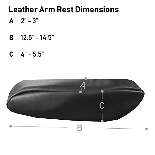 Image of FH Group Premium Faux Leather Black Armrest Cover Semi-Universal Fit, One Pair, Set of 2 Black
