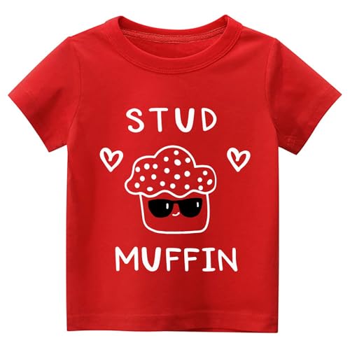 Toddler Valentine's Shirts Boys Girls Cute Love Heart Graphic T-Shirt Short Sleeve Tee Tops 2-7 Years