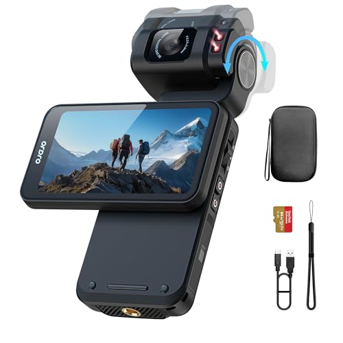 5K Vlog Camera, Touchscreen Rotabile 3.5'' Videocamera, CMOS 1/2,5" &