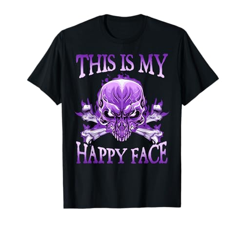 This is my happy face / Halloween purple skull T-Shirt