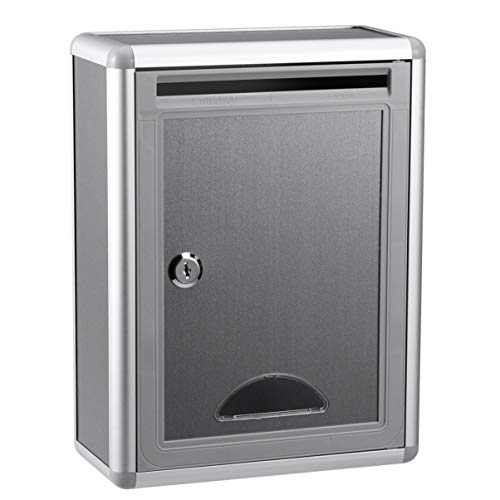 Metal Key Drop Box Drop Box Wall Mount Locking Mailbox Suggestion Box Collection Box Aluminum Mail Storage Box With Lock Business Parcel Box For Home Donation Box Office Hanging Secured Postbox #TOP19