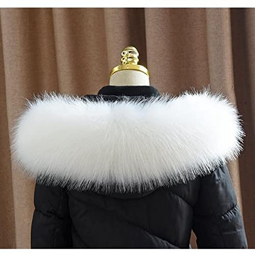 SHTGOI Col en fausse fourrure détachable - Fourrure synthétique - Col en fourrure - Chaud - Col en fausse fourrure - Imitation de fourrure de renard - Col en fourrure pour capuche - Écharpe d'hiver – vue 2