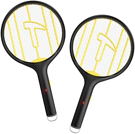 Endbug Electric Fly Swatter Racket 2 Pack, Hangable Mosquito Zapper, 3000V Handheld Bug Zapper Racket, Fly Zapper for Indoor & Outdoor