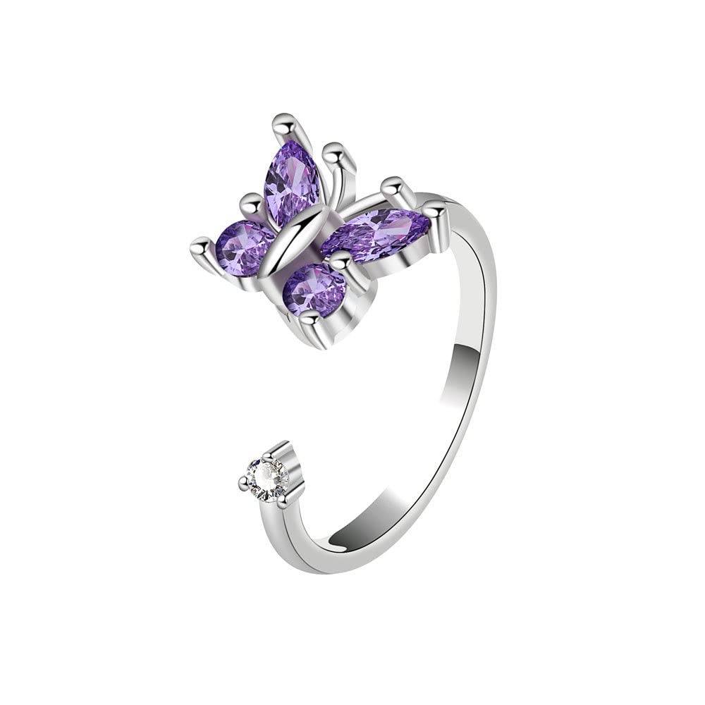 MYKI Rotating Purple Butterfly Ring For Women & Girls (B0BYJ9L27T) Amazon Price History, Amazon Price Tracker