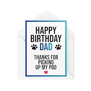 Grappige Gelukkige Verjaardagskaarten voor Papa Van De Hond, Huisdier Lover Wenskaarten Op Zijn Verjaardag, Bedankt voor het ophalen van mijn Poo Dog Papa, CBH254