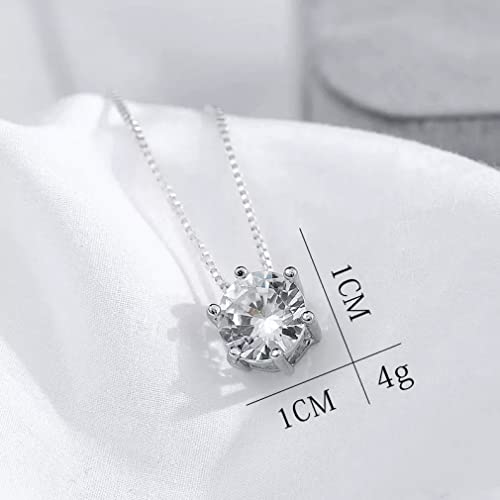Collier diamant 3ct pendentif zircone argent 925 bijoux de mariage