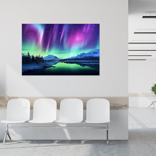 Impression sur toile aurore boréale pour transformer un mur vide