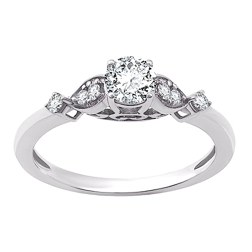 GILDED 1/2 ct. T.W. Lab Diamond (SI1-SI2 Clarity, F-G Color) and Sterling Silver Engagement Ring