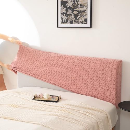 Image of HOMETHREADS Stretchable Lycra /Velvet Headboard Cover | Soft, Dust-Proof & Wrinkle-Resistant Bed Back Protector | Fits Leather, Wooden & Fabric Bedsides | for 3ft to 3.5ft Beds (Pink,90x65cm)