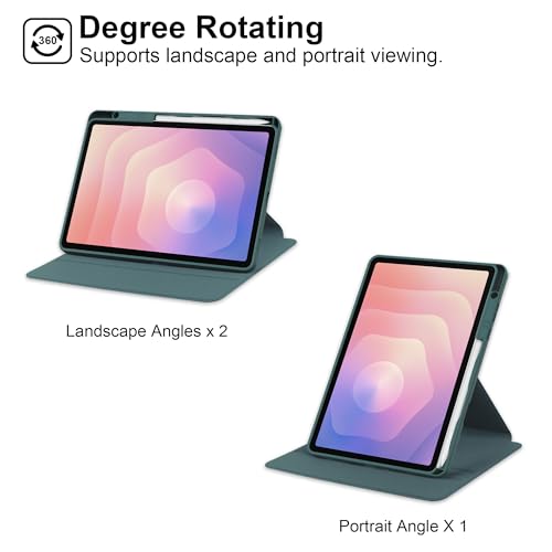 Étui Galaxy Tab S11 5G Samsung 11 pouces coque rotative verte avec porte-crayon - 3
