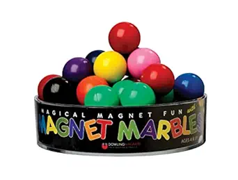 Dowling Magnets - 736606 Magnet Marbles (.63 inch in Diameter), Set of 20 in Clear Dish