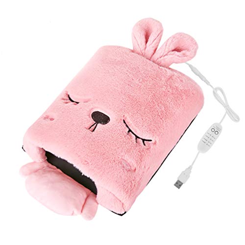 Heated Mouse Pad, BicycleStore USB Heating Mouse Mat Ergonomic Computer Warmer with 4 Temperature and 4 Timing Adjustable Hand-Warming Cute Computer Mouse Pad with Wrist Support for Girls (Pink)