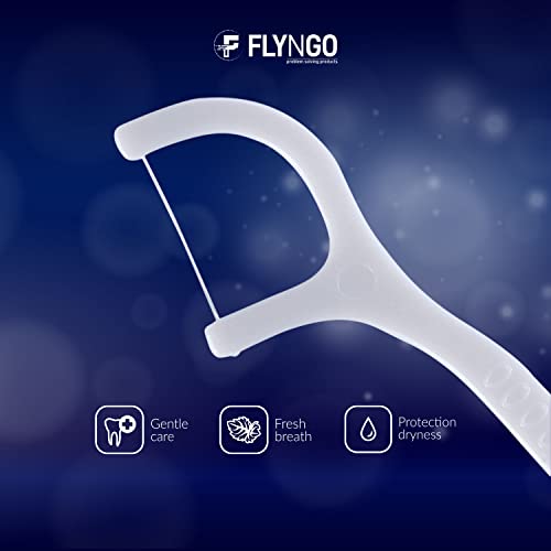 FLYNGO 3 in 1 Tooth Cleaning Dental Floss Toothpicks Plastic Set for Clean Teeth Fresh Breath and Healthy Gums, 50 Piece Set (White) (1) - Image 6