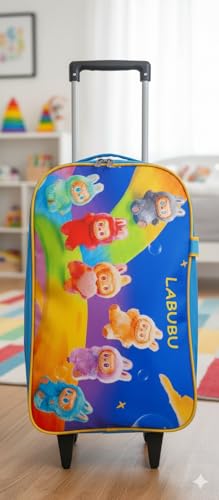 Image of Large Storage Polyester Rolling Trolley Bag for Kids & Teenager | Waterproof Travel Suitcase with 360 Rotating Wheels | Lightweight Spinner Outdoor Trips (Laboo Dolls)