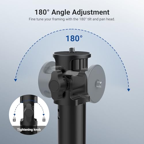 Image of NEEWER Basics Photography Light Stand, 81 inch Extendable Metal Portable Adjustable Camera Tripod for Continuous Output Lighting, 1 /4 inch Screw Compatible with Canon Nikon Sony DSLR Webcam Pocket 3, ST016