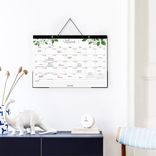 Image of SUNEE Desk Calendar 2026-2027 17 inch x 12 inch, 18 Month Calendar Jul. 2026 - Dec. 2027, Calendar 2026-2027 With Notes, for Planning, Organizing in Family, School or Office - Greenery